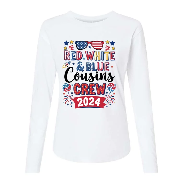 Red White And Blue Cousin Crew 2024 Womens Cotton Relaxed Long Sleeve T-Shirt