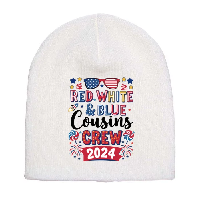 Red White And Blue Cousin Crew 2024 Short Acrylic Beanie