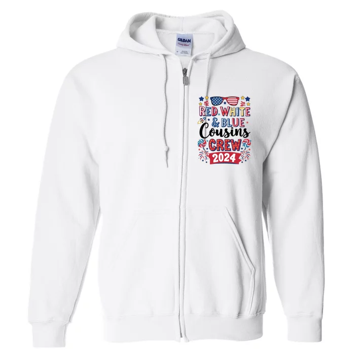 Red White And Blue Cousin Crew 2024 Full Zip Hoodie