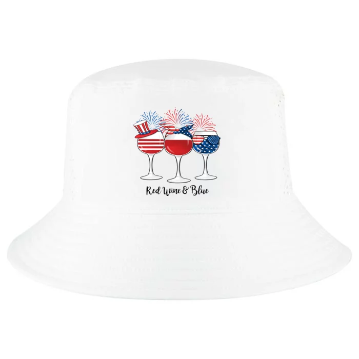 Red Wine And Blue Patriotic 4th Of July Gift Cool Comfort Performance Bucket Hat