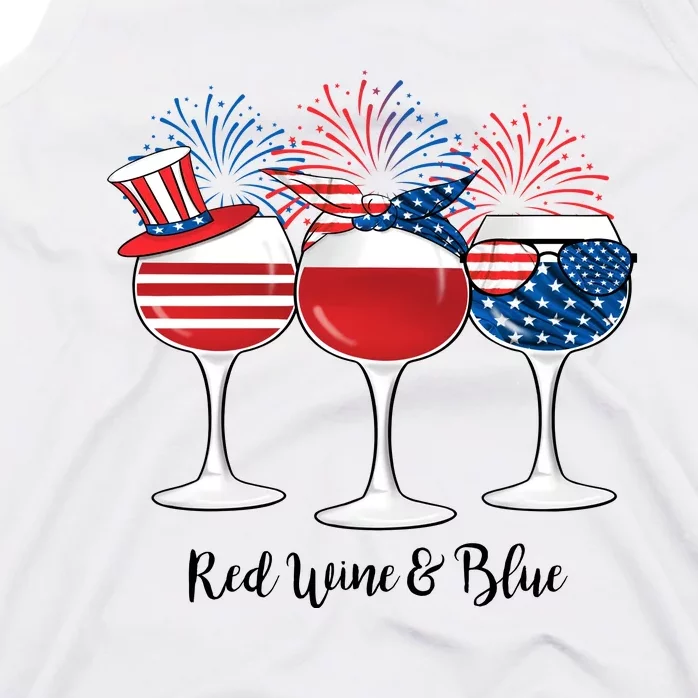 Red Wine And Blue Patriotic 4th Of July Gift Tank Top