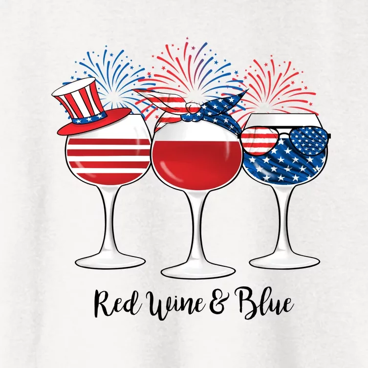 Red Wine And Blue Patriotic 4th Of July Gift Women's Crop Top Tee