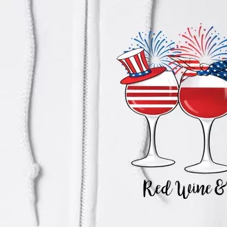 Red Wine And Blue Patriotic 4th Of July Gift Full Zip Hoodie