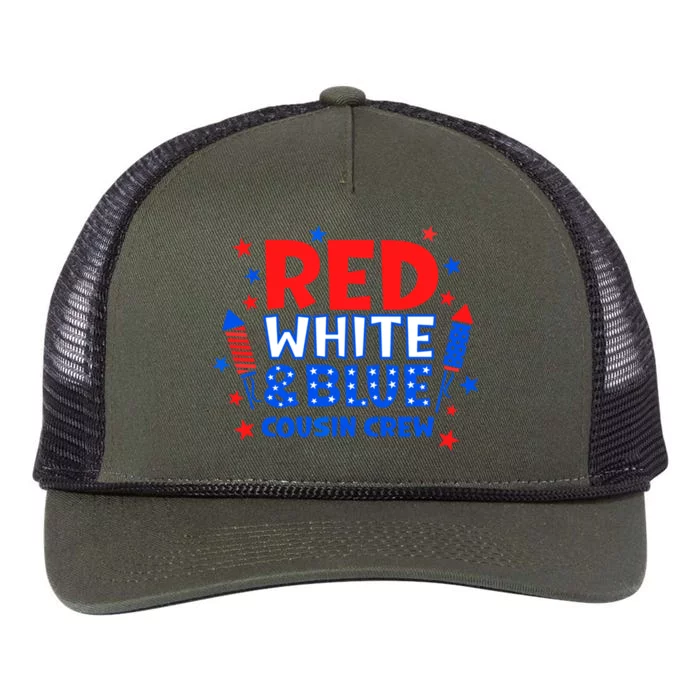 Red White And Blue Cousin Crew 4th Of July Independence Day Great Gift Retro Rope Trucker Hat Cap