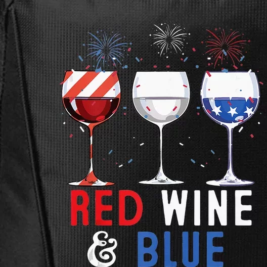 Red Wine And Blue Funny 4th Of July Wine Lover City Backpack