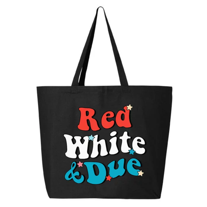 Red White And Due 4th Of July USA Baby Reveal American 25L Jumbo Tote