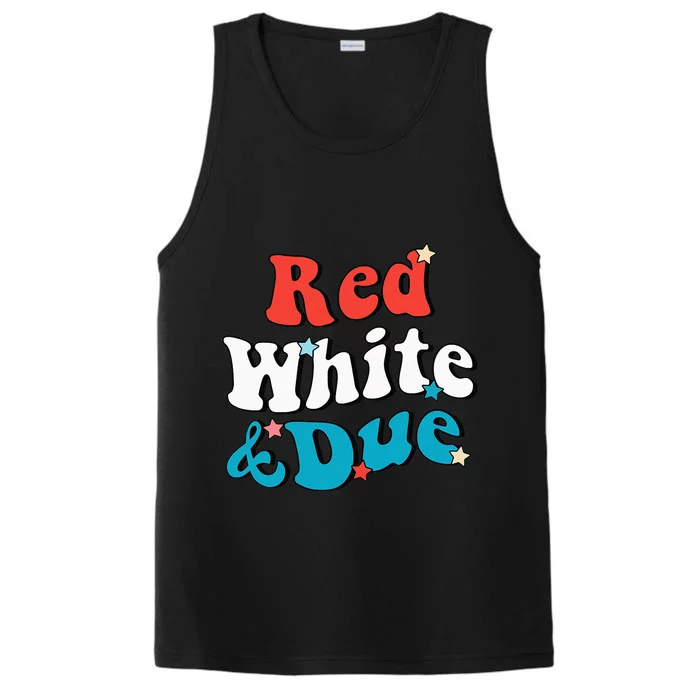 Red White And Due 4th Of July USA Baby Reveal American Performance Tank