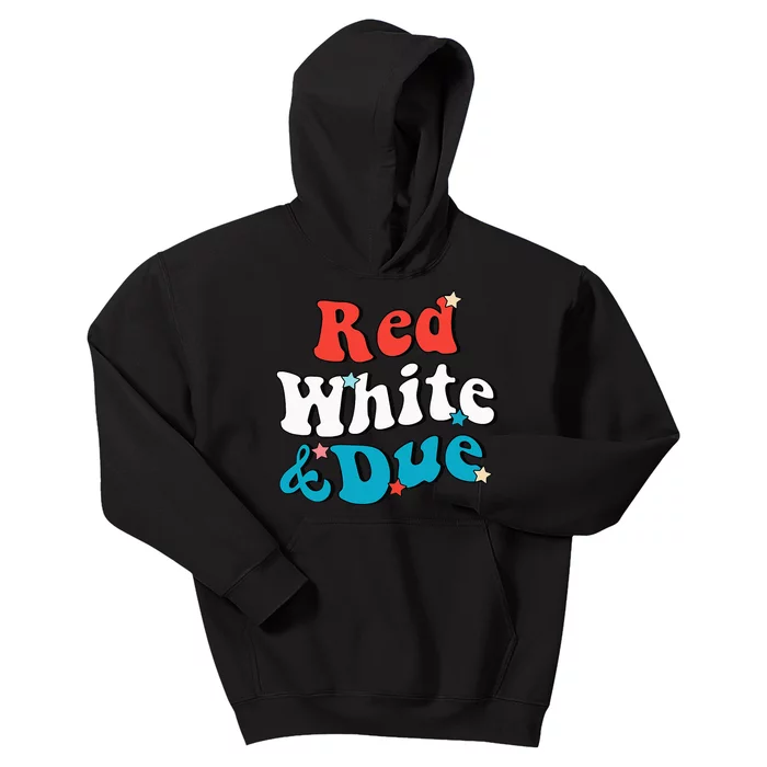 Red White And Due 4th Of July USA Baby Reveal American Kids Hoodie