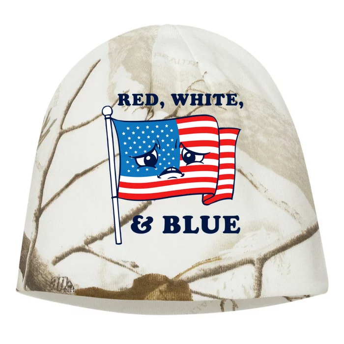 Red White And Blue Sad Fourth Of July Funny Gift Kati - Camo Knit Beanie