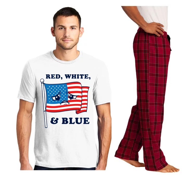 Red White And Blue Sad Fourth Of July Funny Gift Pajama Set