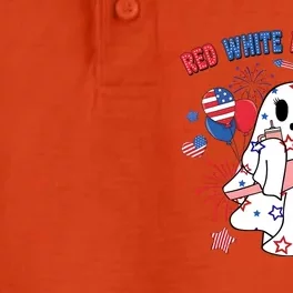 Red White And Funny Boojee American Ghost Dry Zone Grid Performance Polo