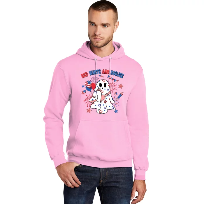 Red White And Funny Boojee American Ghost Hoodie