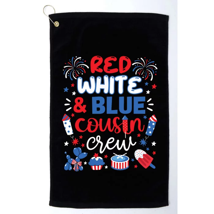 Red White And Blue Cousin Crew 2024 4th July Matching Family Platinum Collection Golf Towel