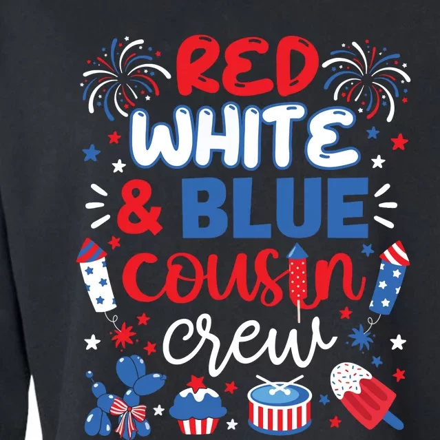 Red White And Blue Cousin Crew 2024 4th July Matching Family Cropped Pullover Crew