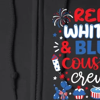 Red White And Blue Cousin Crew 2024 4th July Matching Family Full Zip Hoodie