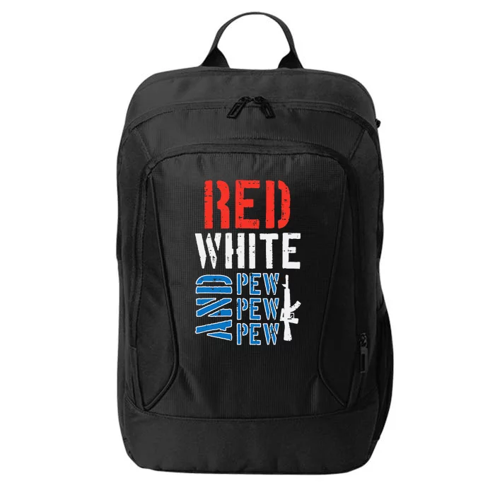 Red White And Pewpewpew Gun City Backpack