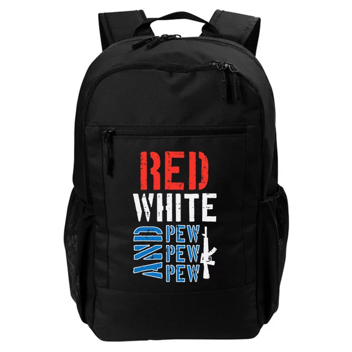 Red White And Pewpewpew Gun Daily Commute Backpack