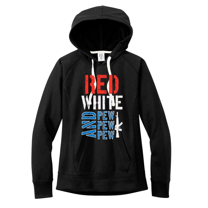 Red White And Pewpewpew Gun Women's Fleece Hoodie