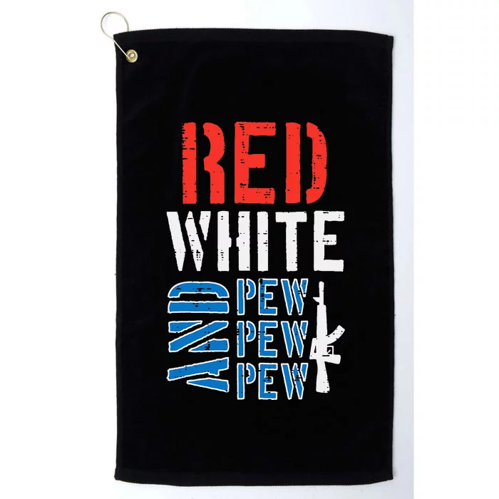 Red White And Pewpewpew Gun Platinum Collection Golf Towel