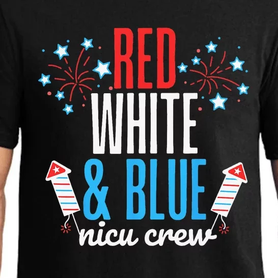 Red White and Blue nicu Crew 4th of July Neonatal Nurse Pajama Set