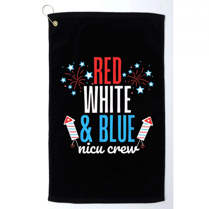 Red White and Blue nicu Crew 4th of July Neonatal Nurse Platinum Collection Golf Towel