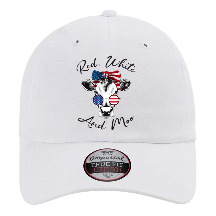 Red White And Moo Patriotic Cow Usa Flag Funny 4th Of July Gift The Original Performance Cap