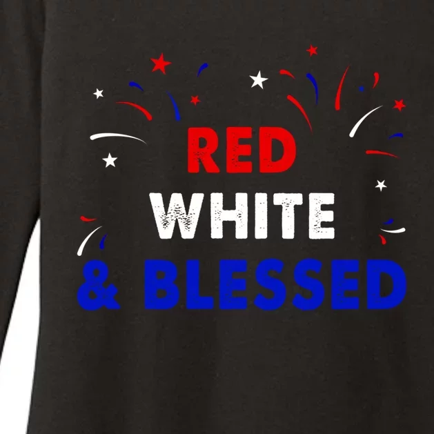 Red White And Blessed 4th Of July Independence Day American Gift Womens CVC Long Sleeve Shirt