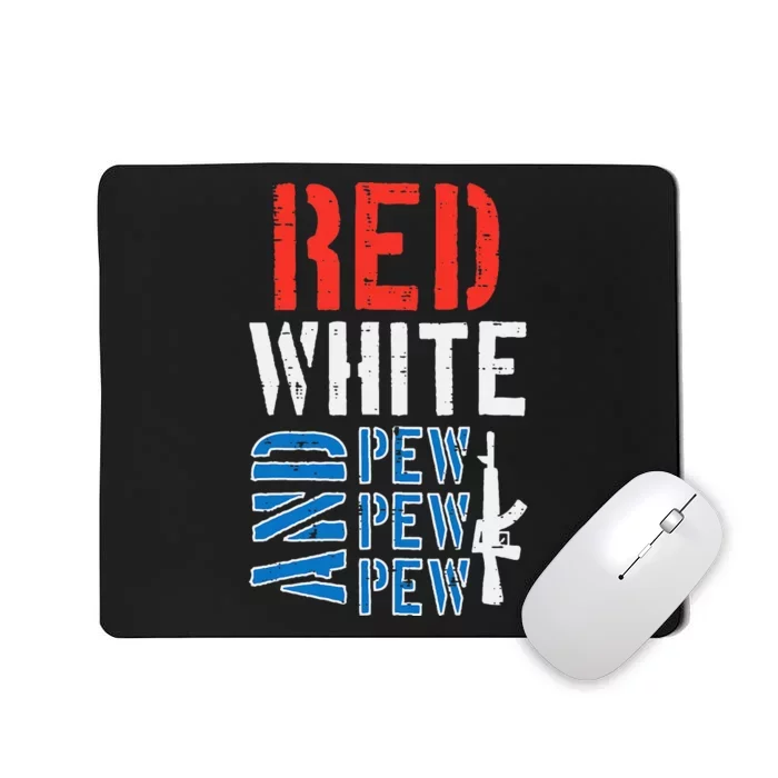 Red White And Pewpewpew Gun Mousepad