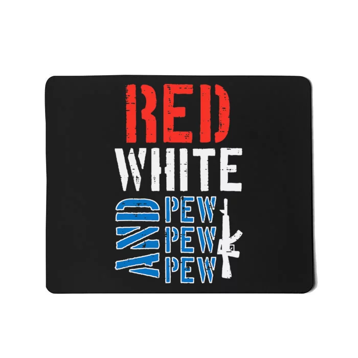 Red White And Pewpewpew Gun Mousepad