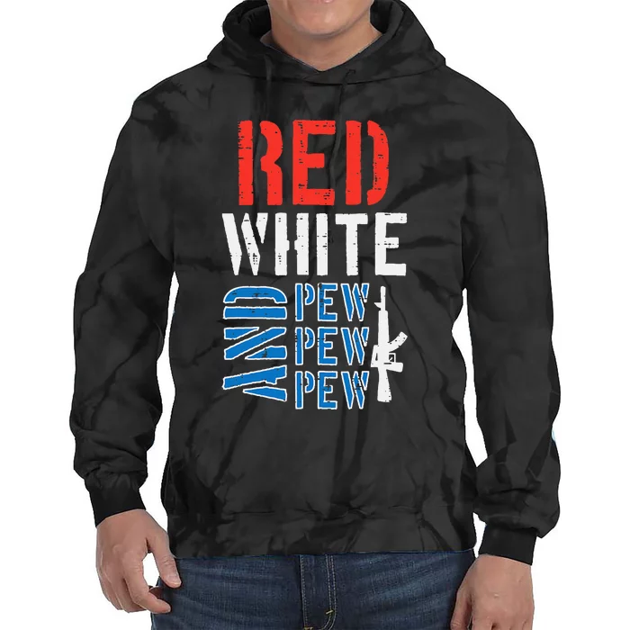 Red White And Pewpewpew Gun Tie Dye Hoodie