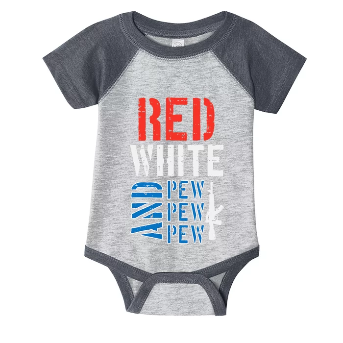 Red White And Pewpewpew Gun Infant Baby Jersey Bodysuit