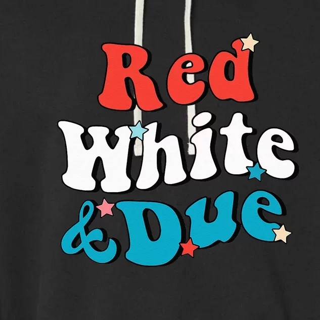 Red White And Due 4th Of July USA Baby Reveal American Garment-Dyed Fleece Hoodie