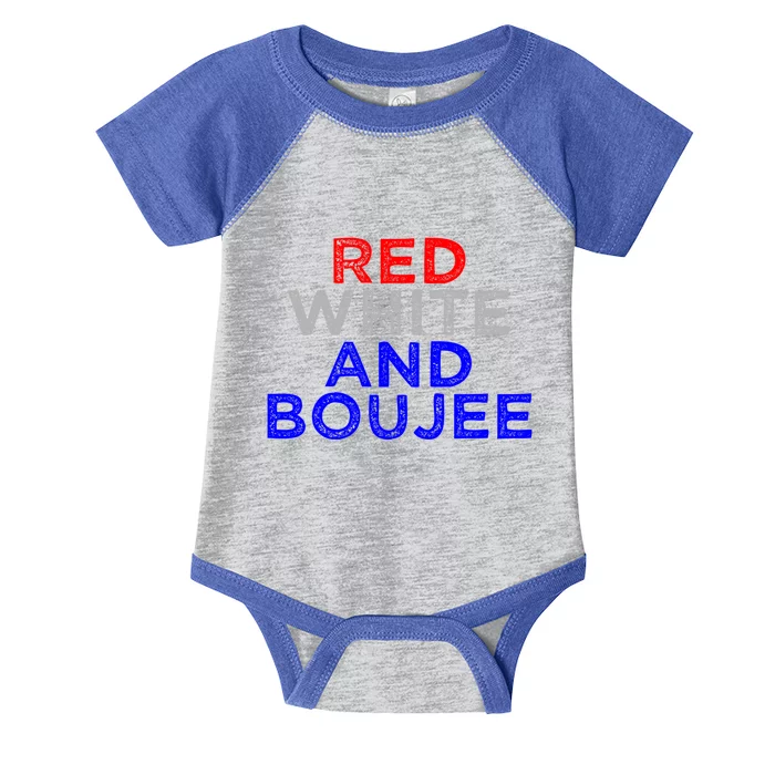 Red White And Boujee 4th Of July Fireworks Patriotic Gift Infant Baby Jersey Bodysuit