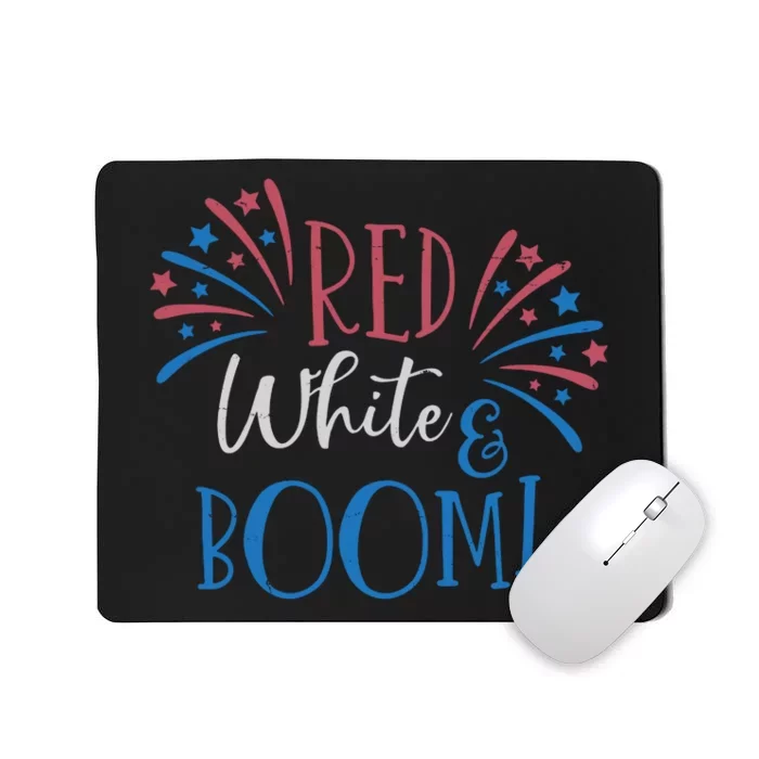 Red White And Boom 4th Of July Mousepad