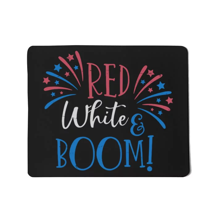 Red White And Boom 4th Of July Mousepad