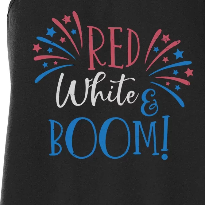 Red White And Boom 4th Of July Women's Racerback Tank