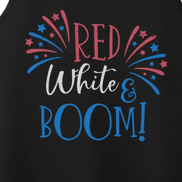 Red White And Boom 4th Of July Performance Tank