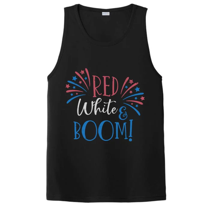 Red White And Boom 4th Of July Performance Tank