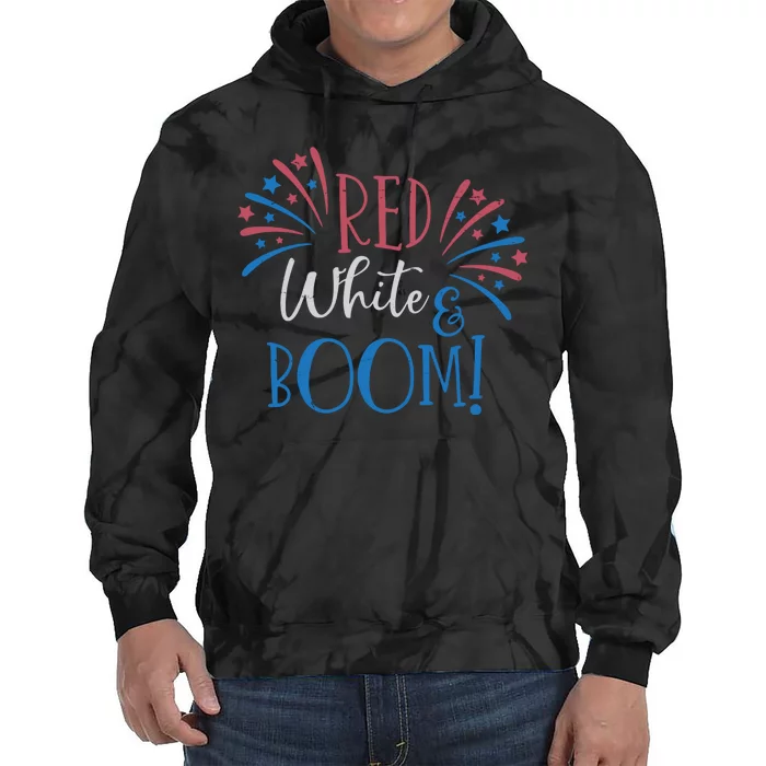 Red White And Boom 4th Of July Tie Dye Hoodie