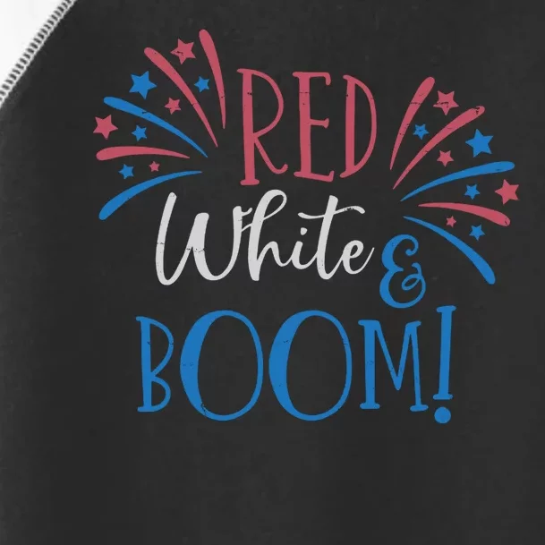 Red White And Boom 4th Of July Toddler Fine Jersey T-Shirt