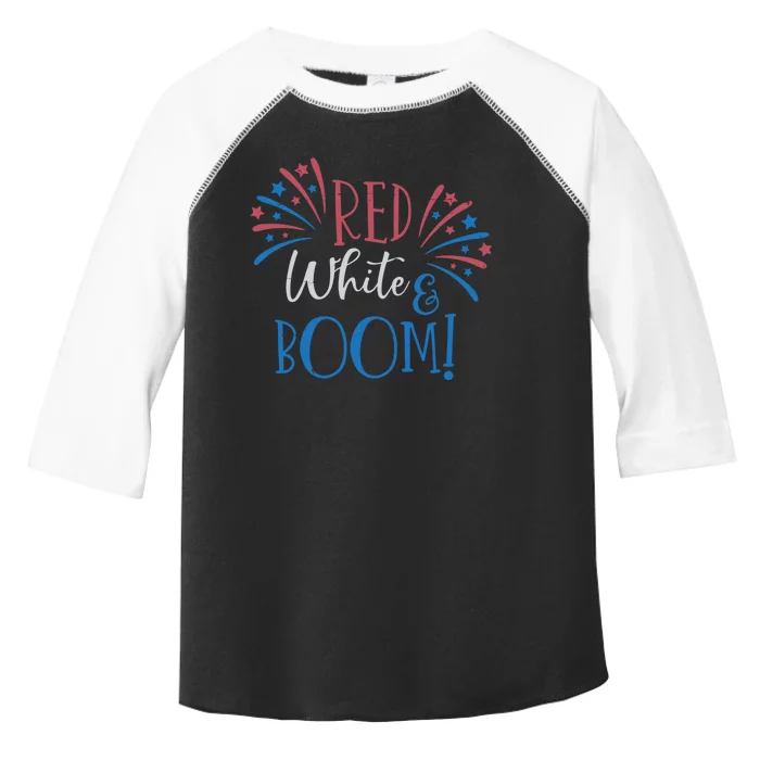 Red White And Boom 4th Of July Toddler Fine Jersey T-Shirt