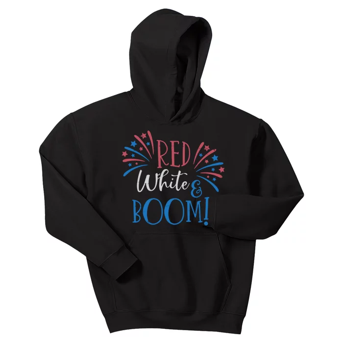 Red White And Boom 4th Of July Kids Hoodie