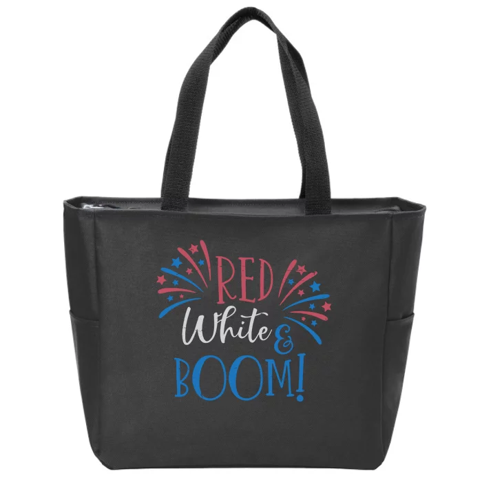 Red White And Boom 4th Of July Zip Tote Bag