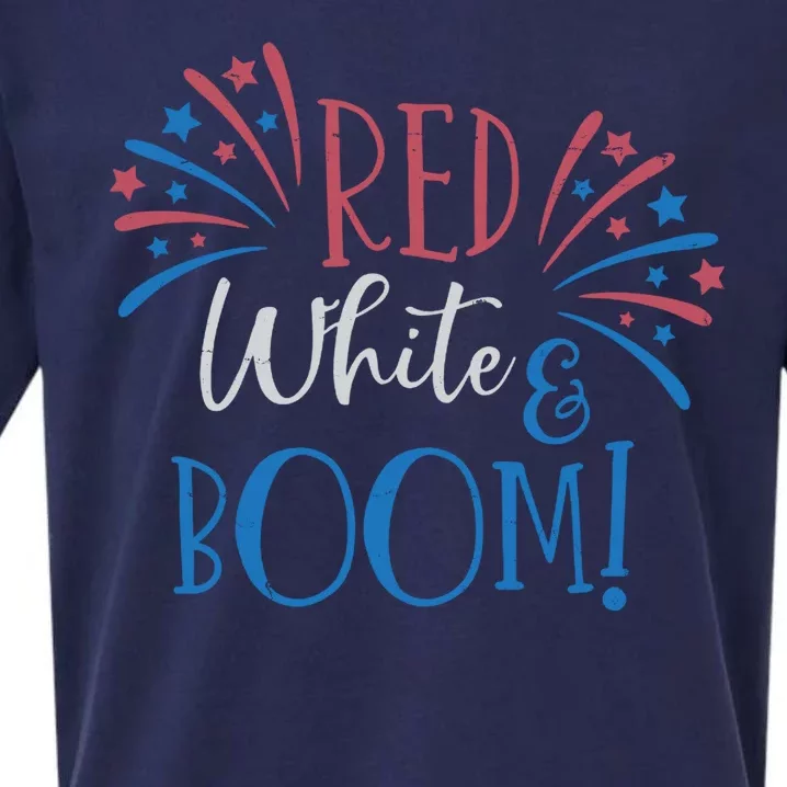 Red White And Boom 4th Of July Sueded Cloud Jersey T-Shirt