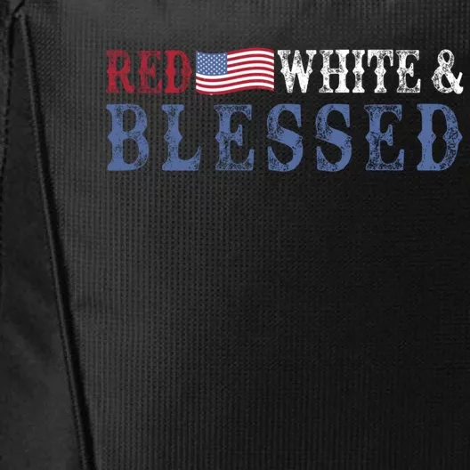 Red White And Blessed American Flag Gift City Backpack