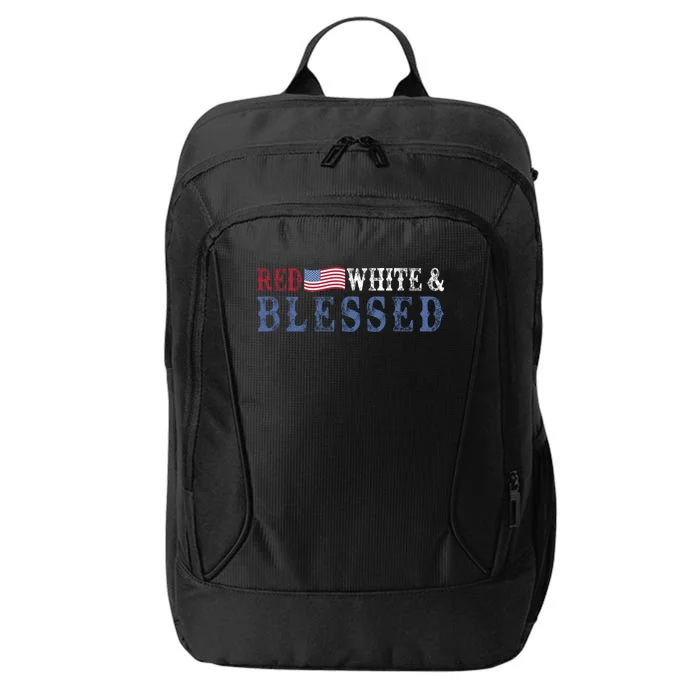 Red White And Blessed American Flag Gift City Backpack