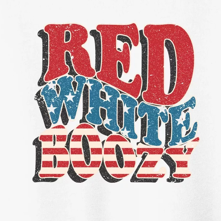 Red White And Boozy Tie Dye American Flag Patriotic July 4Th Toddler T-Shirt