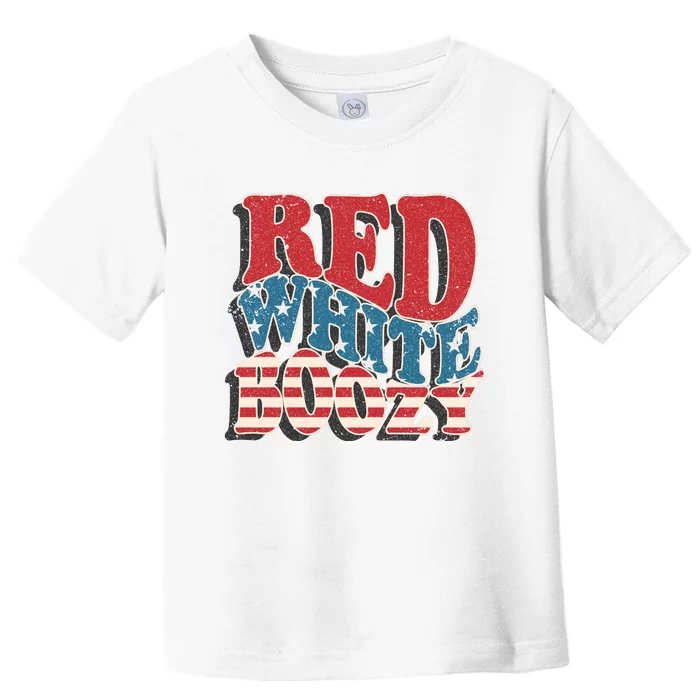 Red White And Boozy Tie Dye American Flag Patriotic July 4Th Toddler T-Shirt