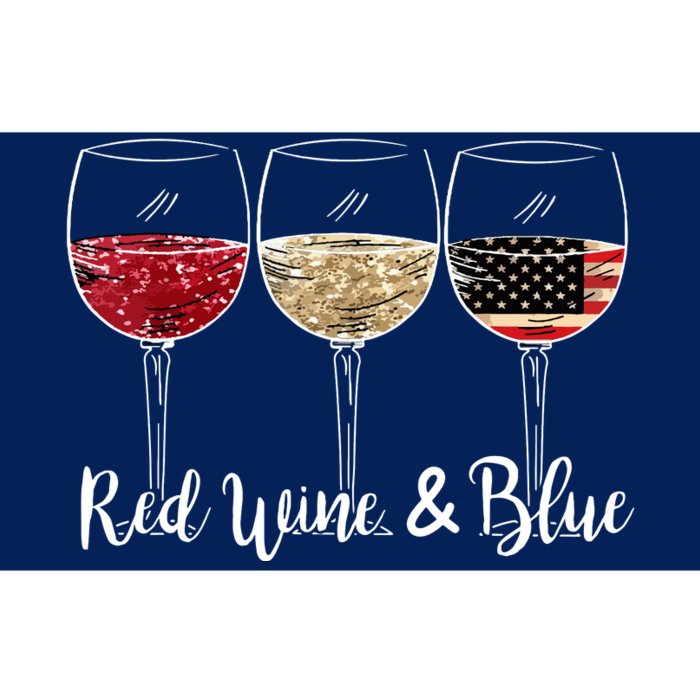 Red Wine And Blue Funny 4th Of July Drinking Wine Lover Bumper Sticker