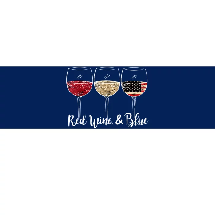 Red Wine And Blue Funny 4th Of July Drinking Wine Lover Bumper Sticker